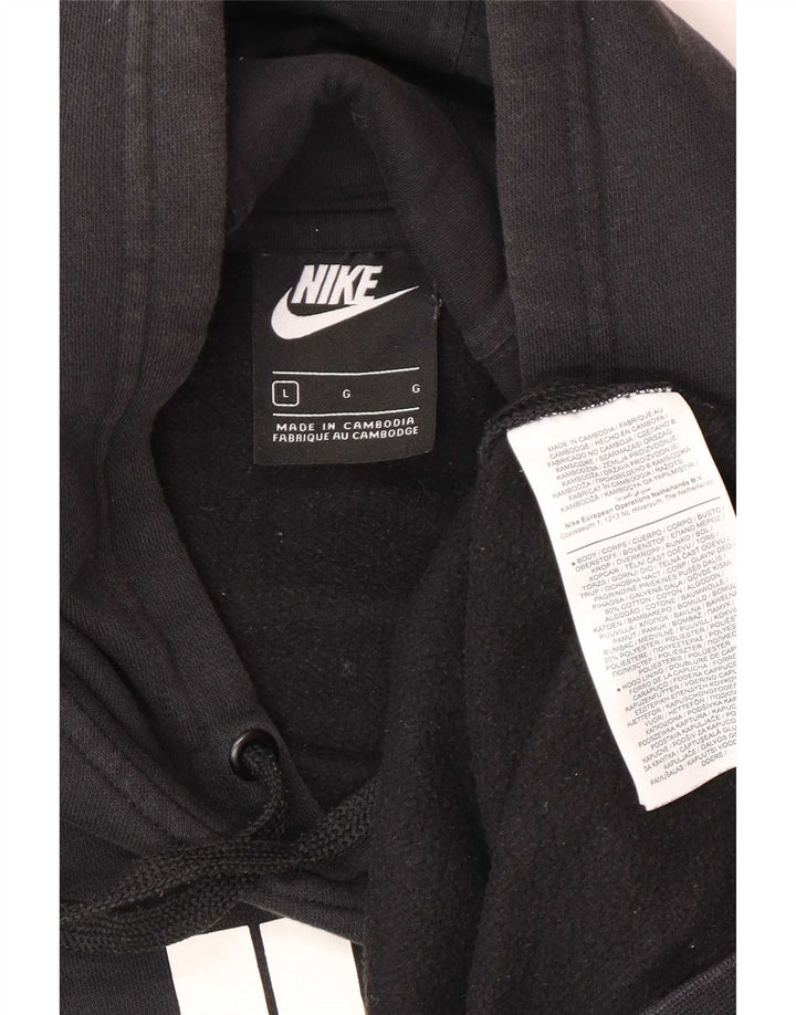 Felpa con cappuccio grafica Nike da uomo grande in cotone nero