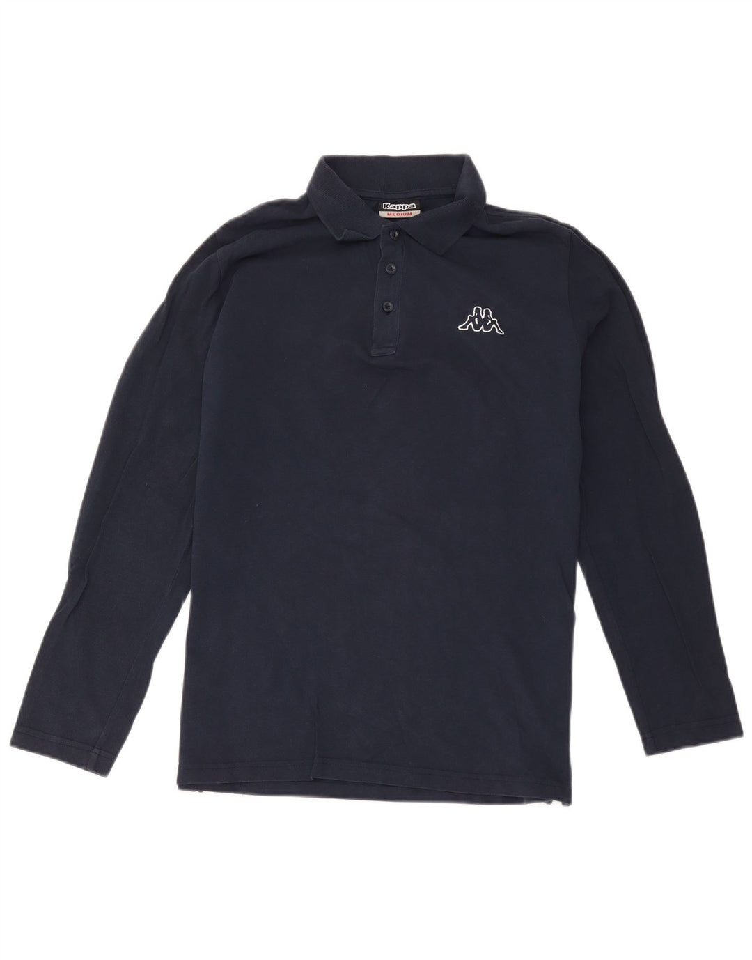 Polo KAPPA da uomo a maniche lunghe in cotone blu navy medio