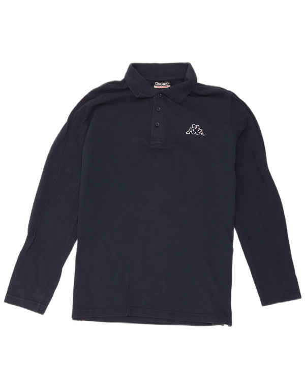 Polo KAPPA da uomo a maniche lunghe in cotone blu navy medio