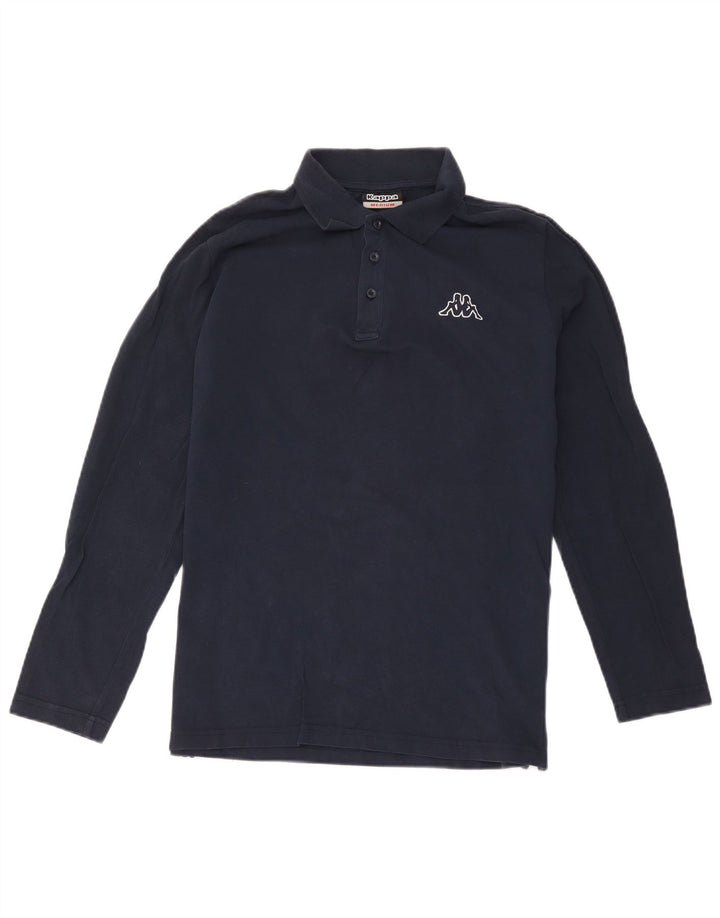 Polo KAPPA da uomo a maniche lunghe in cotone blu navy medio