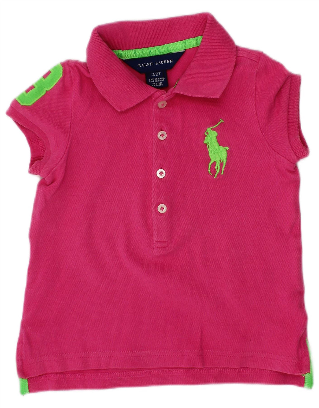 Polo grafica per bambina RALPH LAUREN 18-24 mesi in cotone rosa