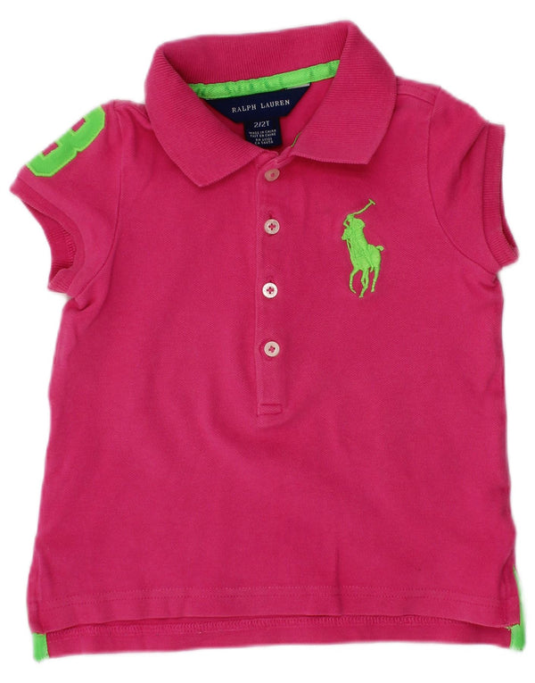 Polo grafica per bambina RALPH LAUREN 18-24 mesi in cotone rosa
