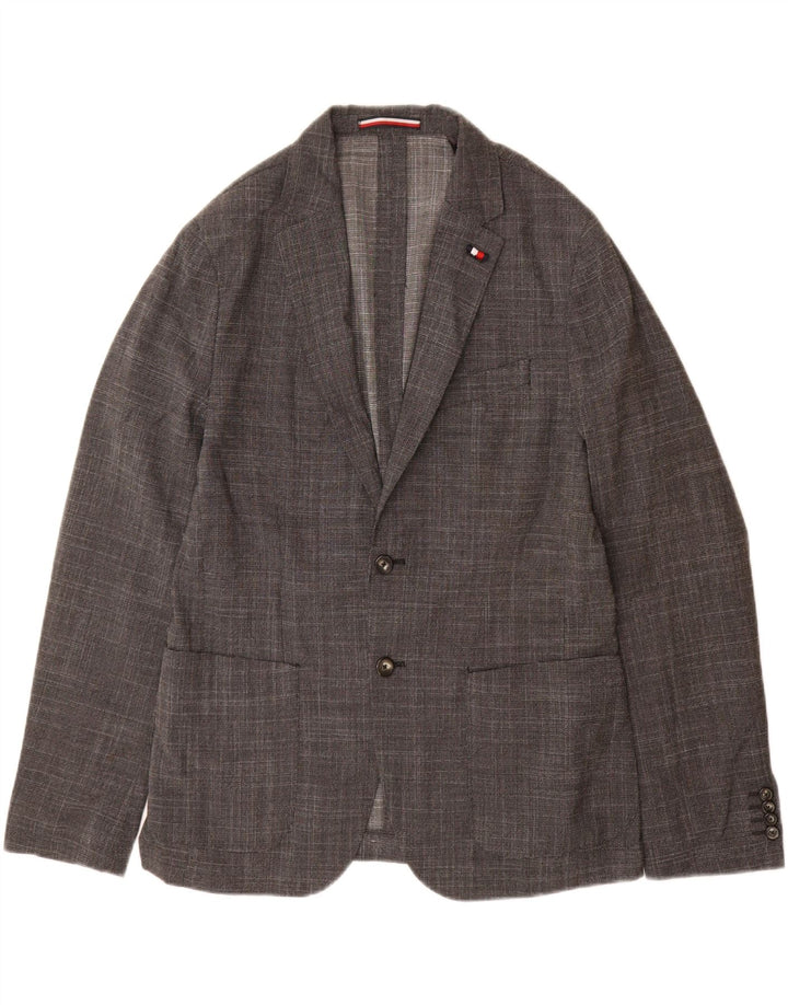 TOMMY HILFIGER Giacca blazer sartoriale da uomo a 2 bottoni IT 48 Grigio medio
