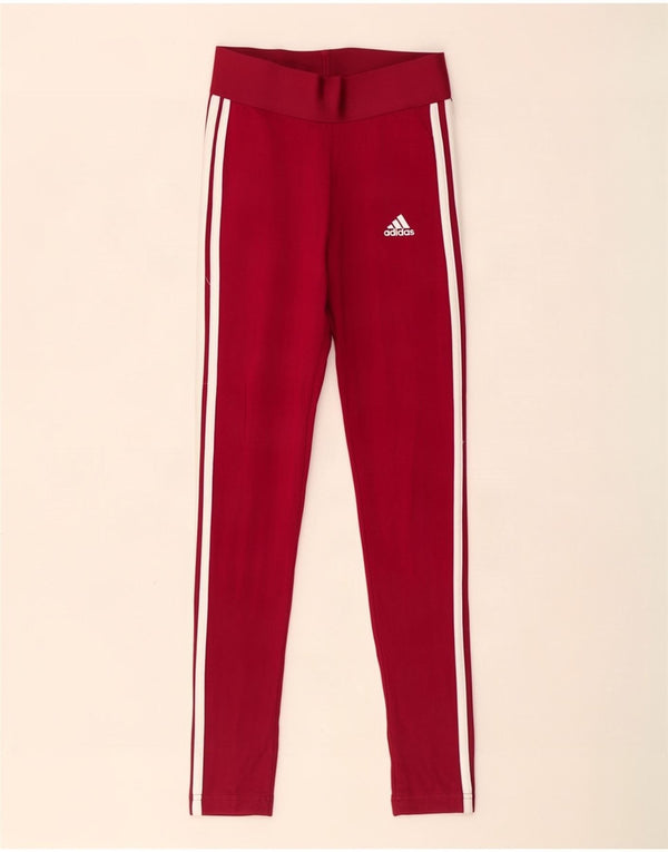 Leggings Adidas Donna UK 4/6 XS Borgogna Cotone