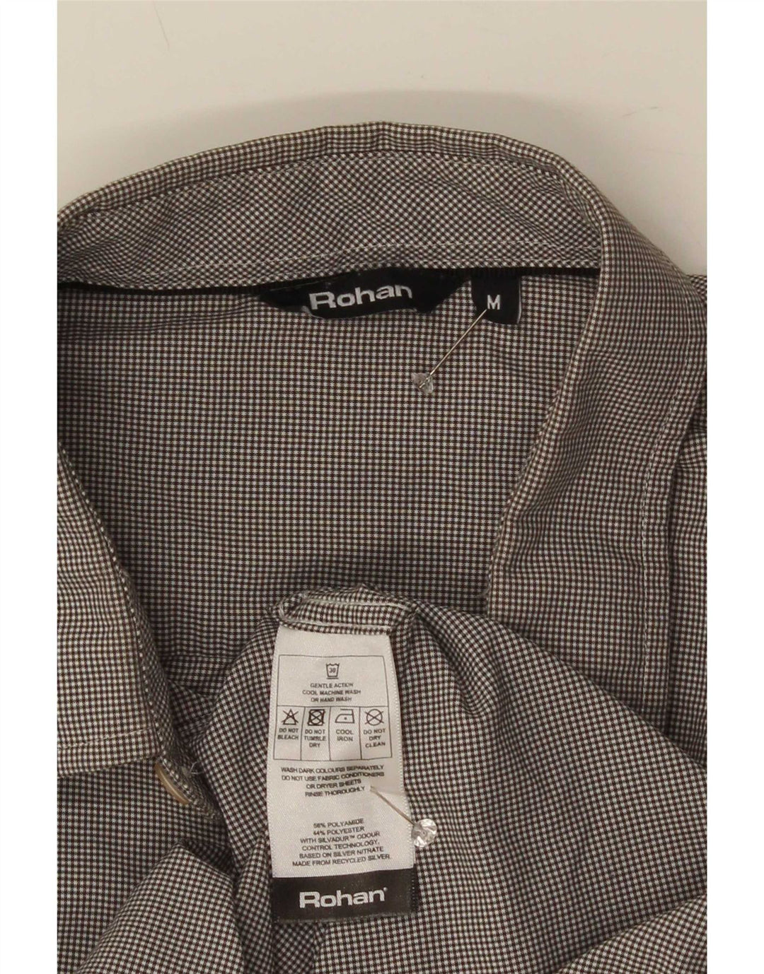 Camicia da uomo Rohan in poliammide a quadretti grigio medio