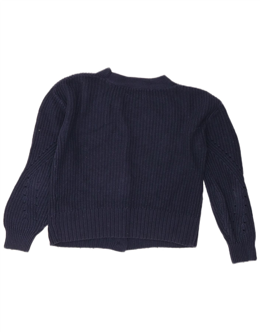 Maglione cardigan corto da donna Marks & Spencer UK 10 piccolo blu navy