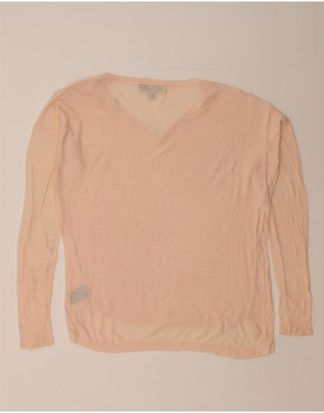 MOSSIMO Womens Oversized V-Neck Jumper Sweater UK 16 Large Pink Nylon Vintage Mossimo and Second-Hand Mossimo from Messina Hembry 