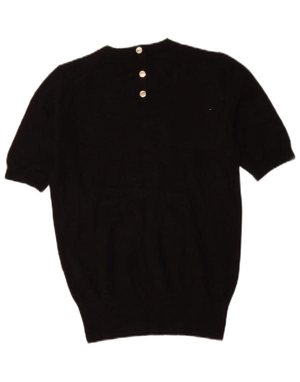 Maglione ZARA da donna girocollo a maniche corte UK 10 piccolo nero