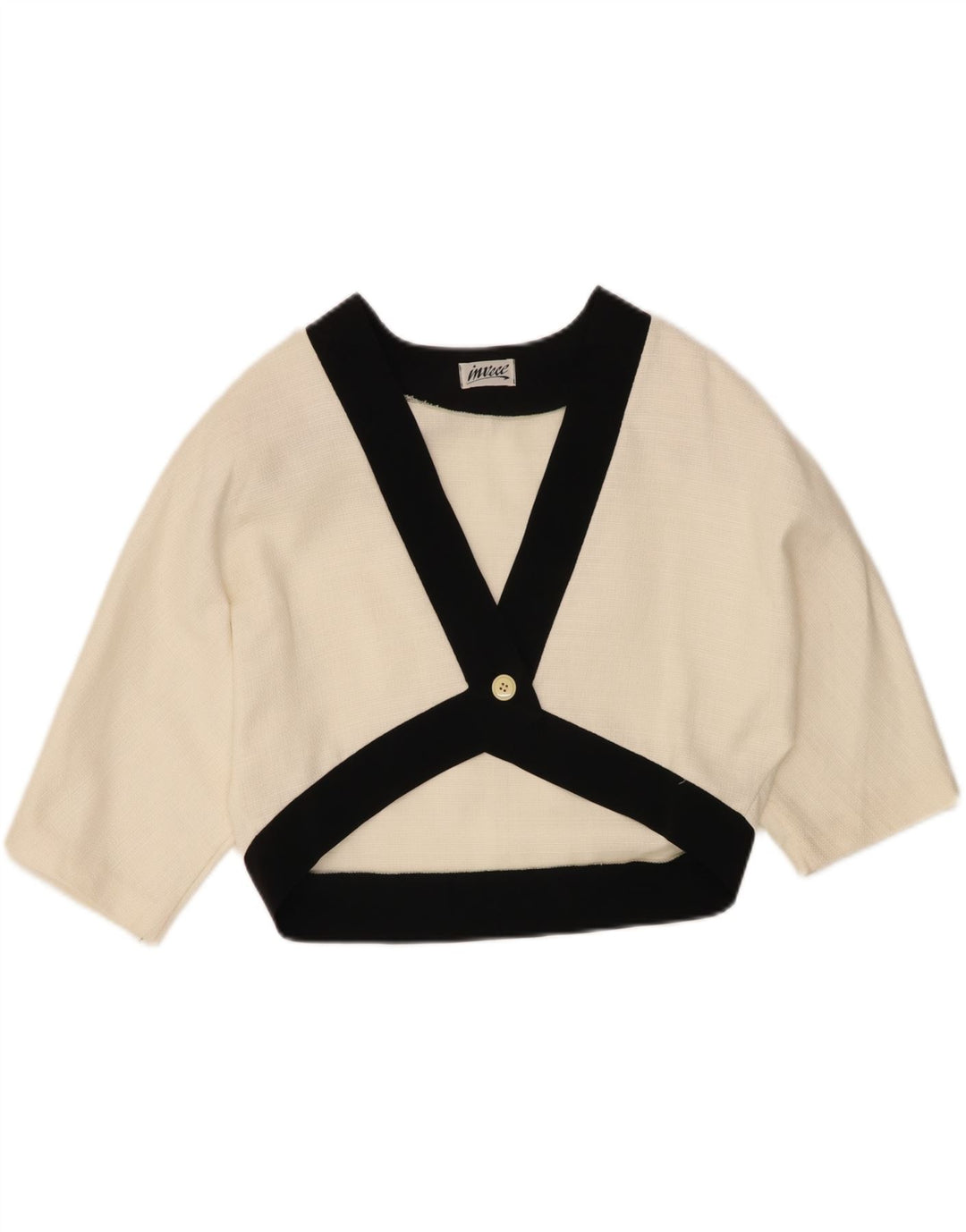 Top Bolero vintage da donna EU 44 XL in cotone bianco sporco