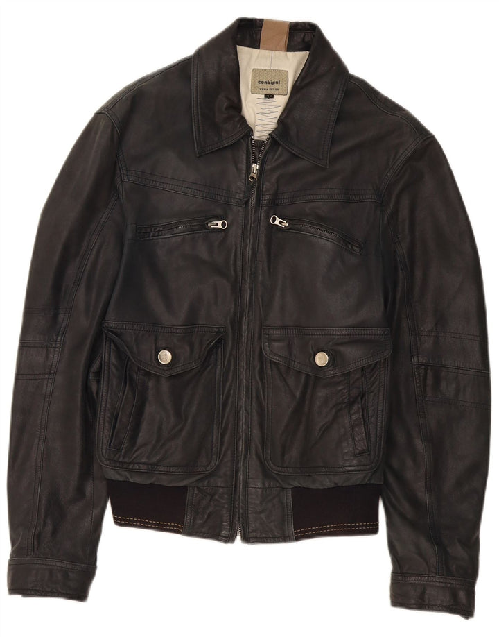 Giubbotto Bomber In Pelle Uomo Conbipel IT 48 Medio Pelle Nera