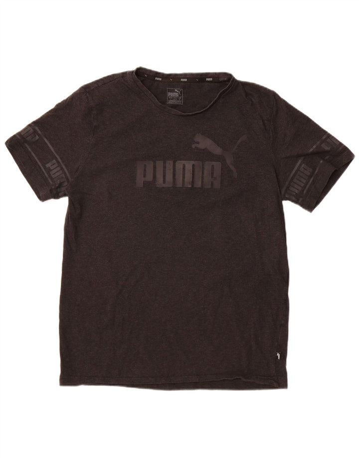 T-shirt grafica da uomo Puma grande in cotone grigio