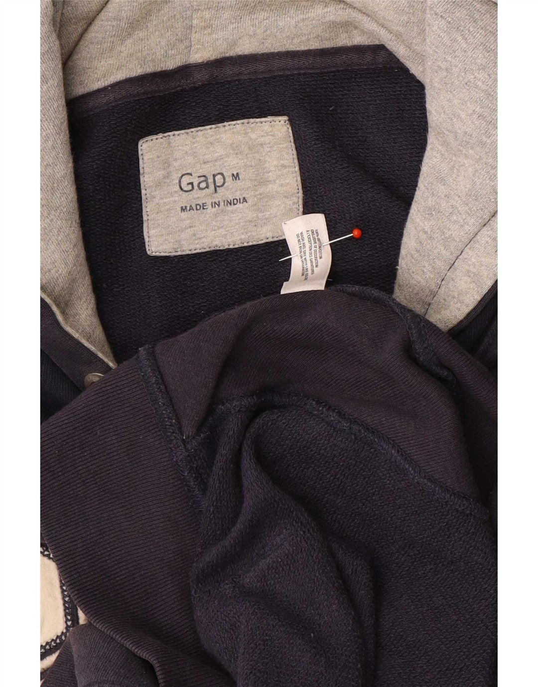 Felpa con cappuccio grafica da uomo Gap, cotone medio blu navy