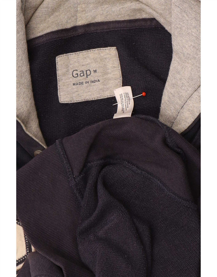 Felpa con cappuccio grafica da uomo Gap, cotone medio blu navy
