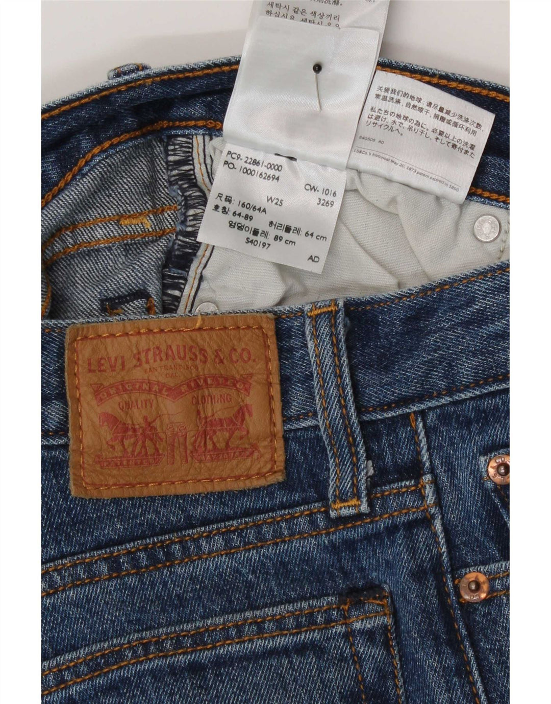 Jeans dritti da donna Levi's W25 L26 cotone blu