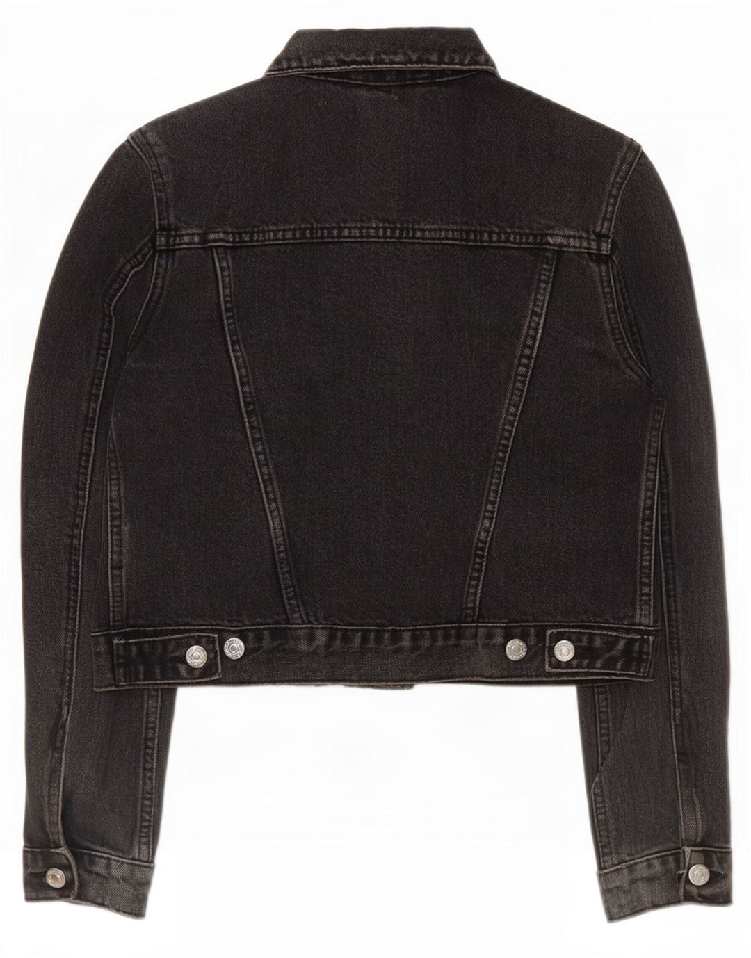 Giacca in denim corto da donna Topshop UK 8 piccolo cotone nero