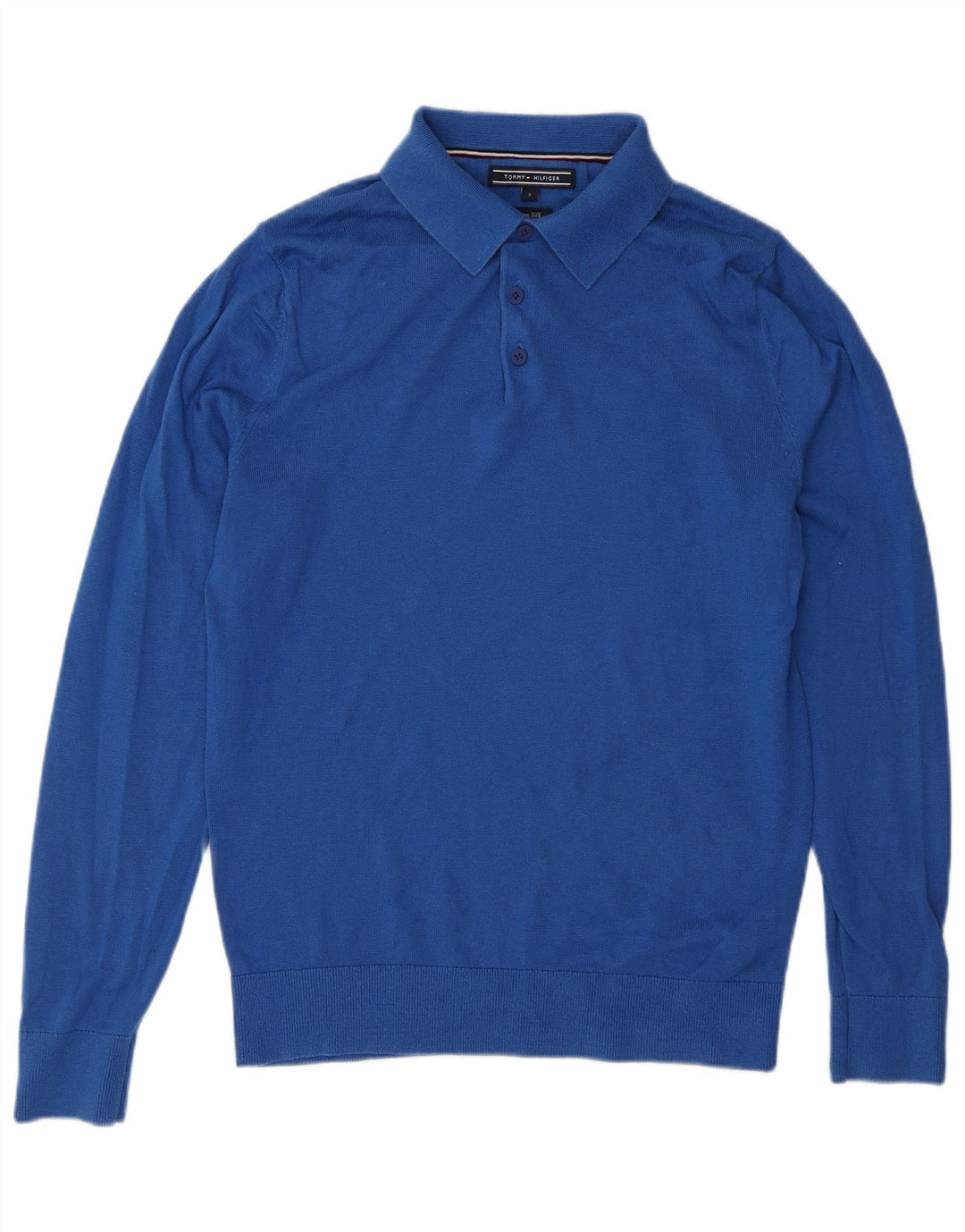 Tommy Hilfiger Uomo Maglione Collo Polo Piccolo Cotone Blu