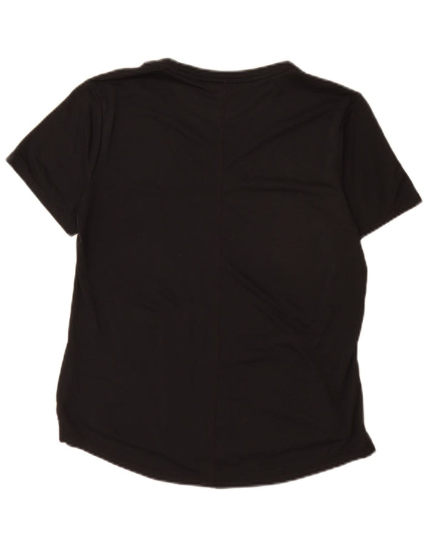 T-shirt Nike Dri Fit da donna Top UK 10 Small Nero Poliestere
