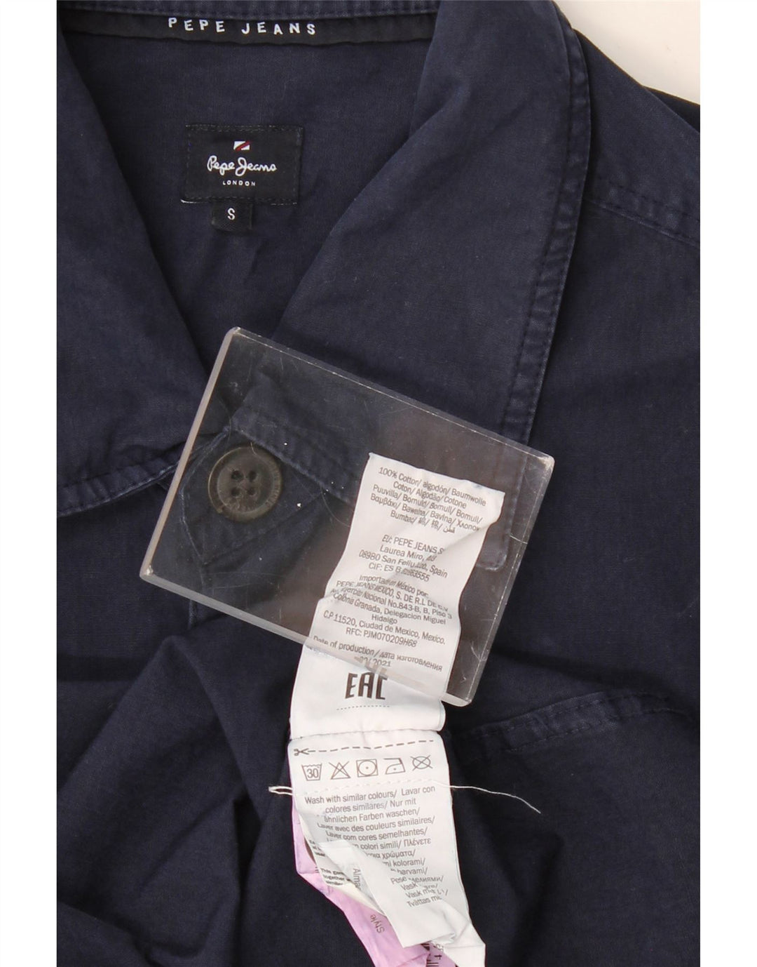 PEPE JEANS Camicia grafica da uomo piccola in cotone blu navy