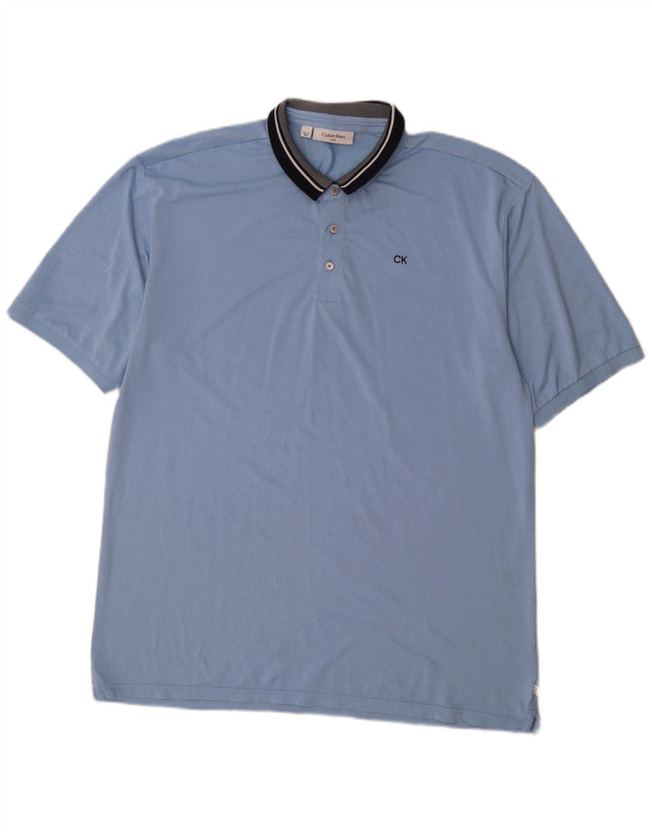 Polo da uomo Calvin Klein 2XL blu poliestere