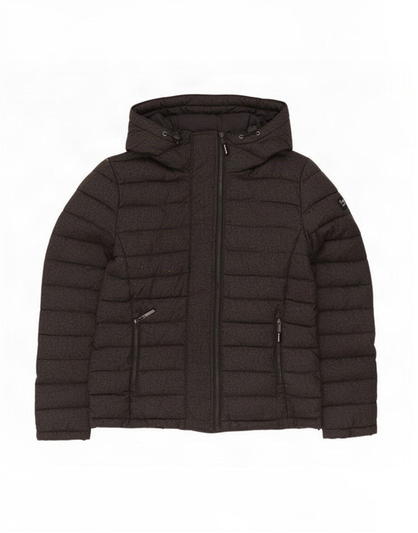 Giacca imbottita con cappuccio da uomo Superdry UK 42 XL poliestere grigio