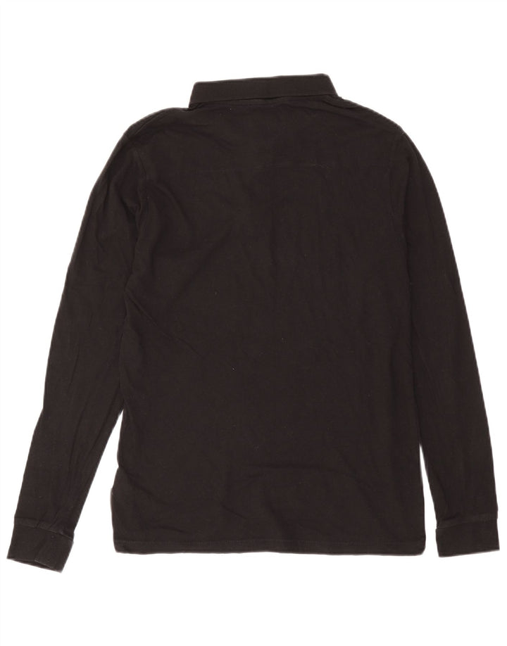 Polo da uomo a maniche lunghe French Connection in cotone nero medio