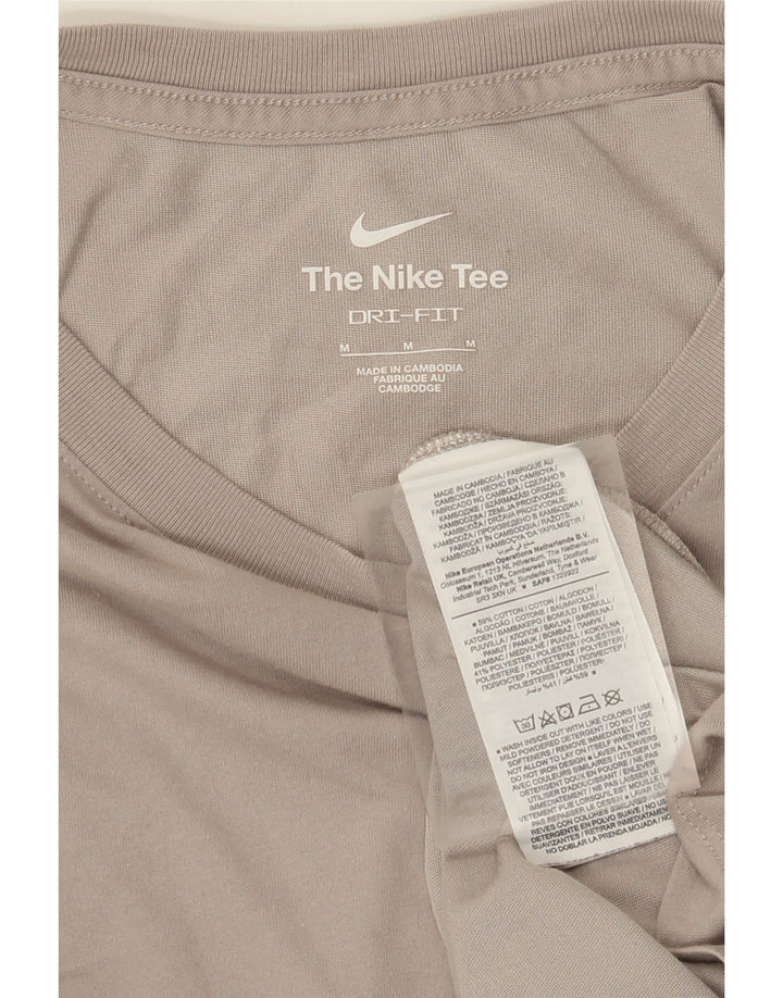 Top grafico Nike da uomo a maniche lunghe in cotone grigio medio