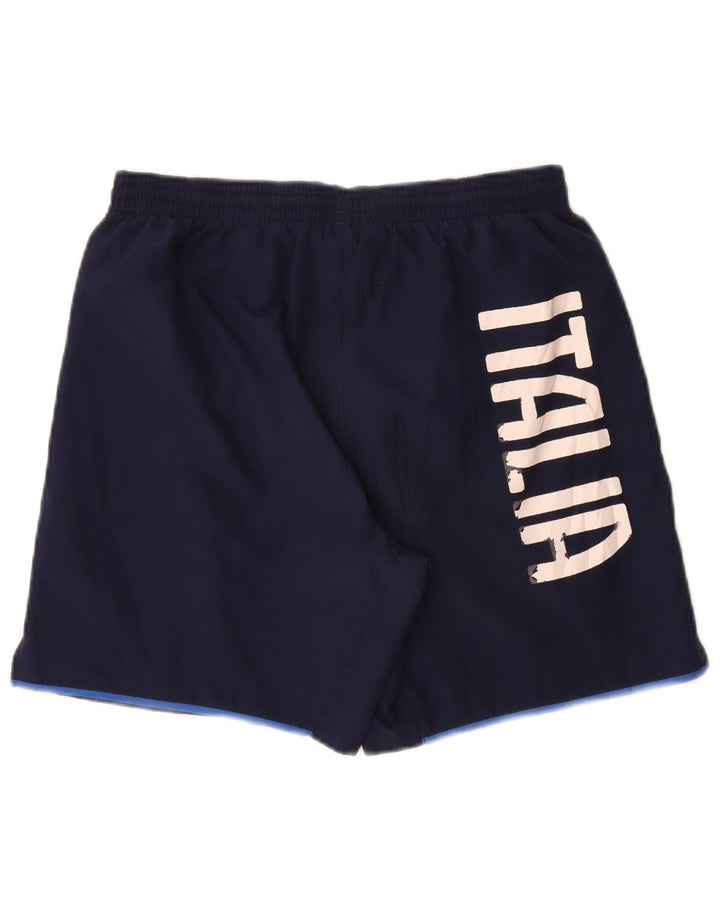 Pantaloncini sportivi grafici Puma da uomo Italia piccoli in poliestere blu navy