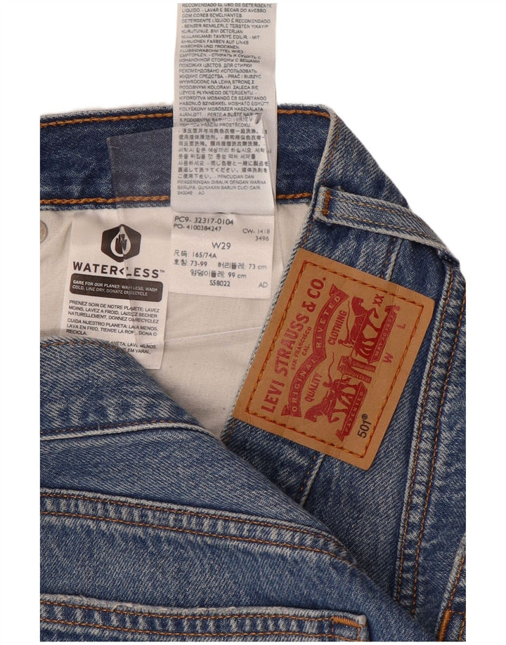 LEVI'S Womens 501 Distressed Denim Shorts W29 Medium  Blue Cotton