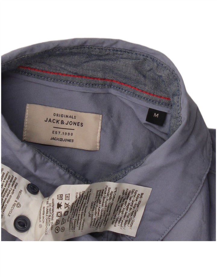 JACK & JONES Camicia da uomo in cotone blu medio