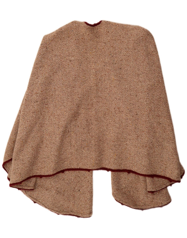 Maglione cardigan poncho vintage da uomo taglia unica beige screziato