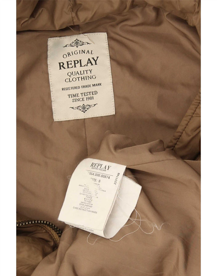 Giacca Parka oversize con cappuccio da donna Replay UK 10 Small Marrone Poliammide