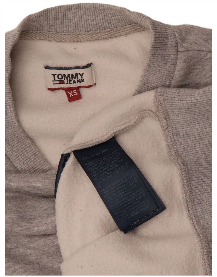 TOMMY HILFIGER Felpa da uomo Maglione XS Cotone chiazzato grigio