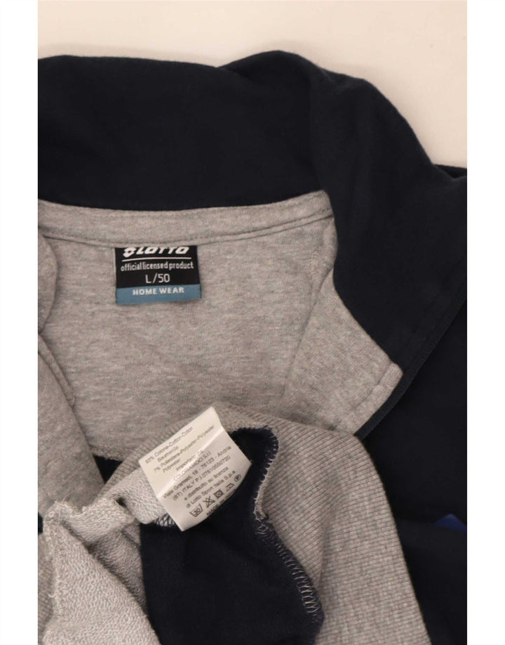 Giacca da ginnastica grafica da uomo Lotto, giacca grande, in cotone color block blu navy