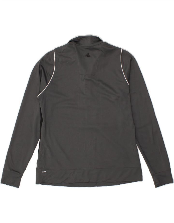 ADIDAS Womens Climalite Pullover Tracksuit Top UK 14 Medium Grey Vintage Adidas and Second-Hand Adidas from Messina Hembry 