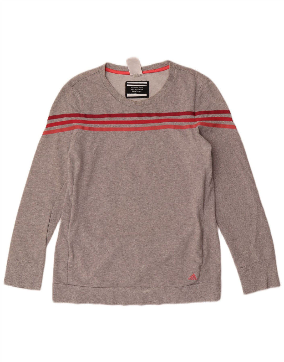 Felpa da donna Adidas Jumper UK 12/14 Cotone chiazzato grigio medio