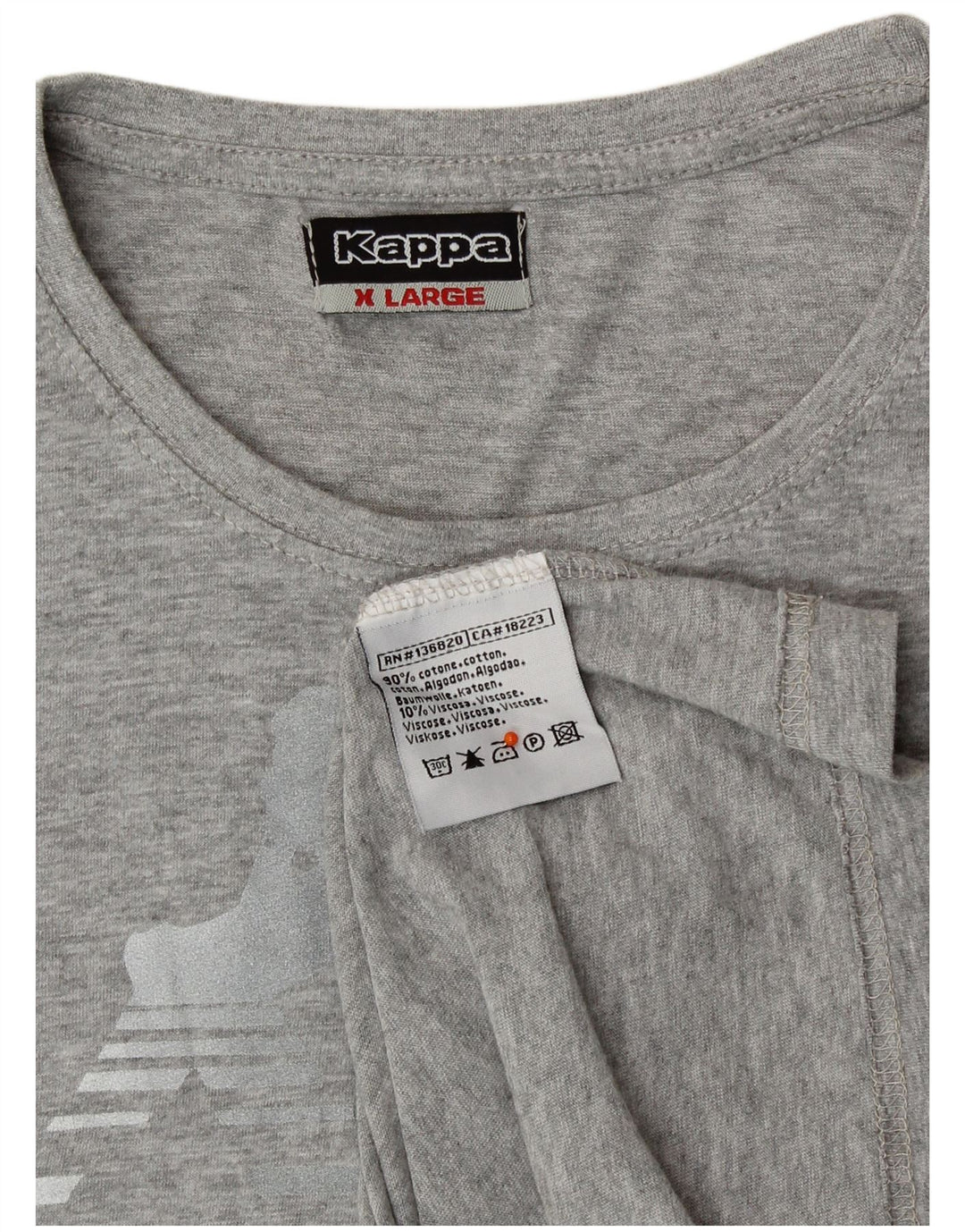 T-shirt grafica da donna KAPPA Top UK 18 XL cotone grigio