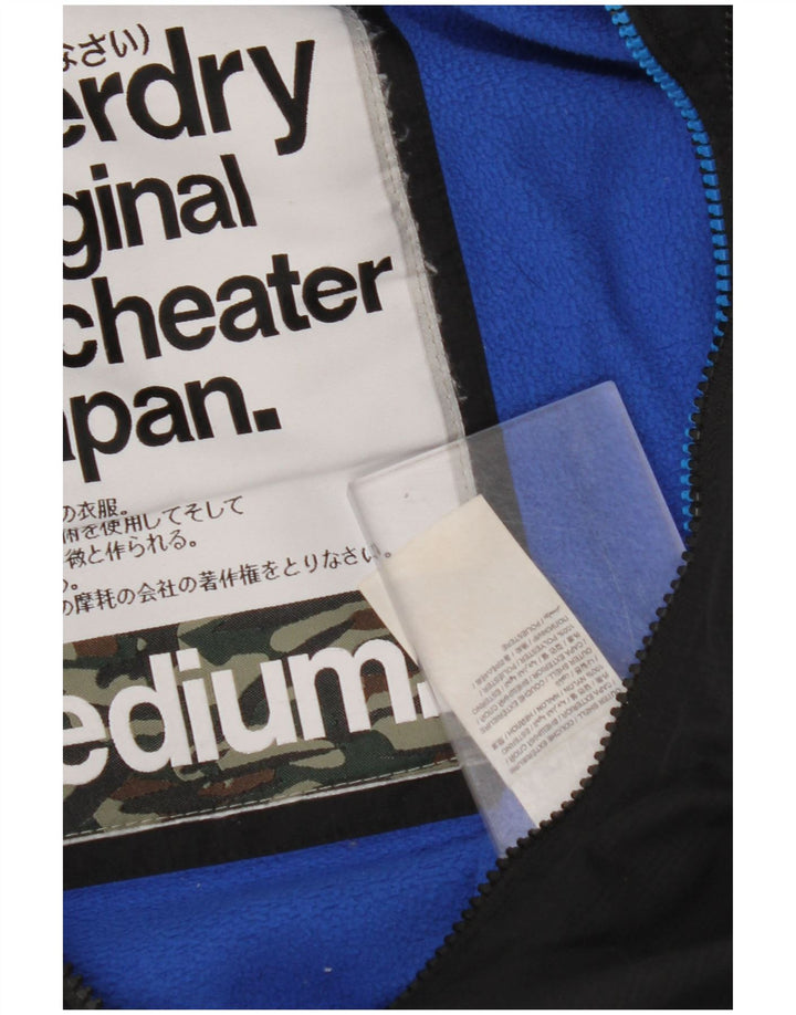 Giacca a vento da uomo con cappuccio SUPERDRY UK 38 media nera