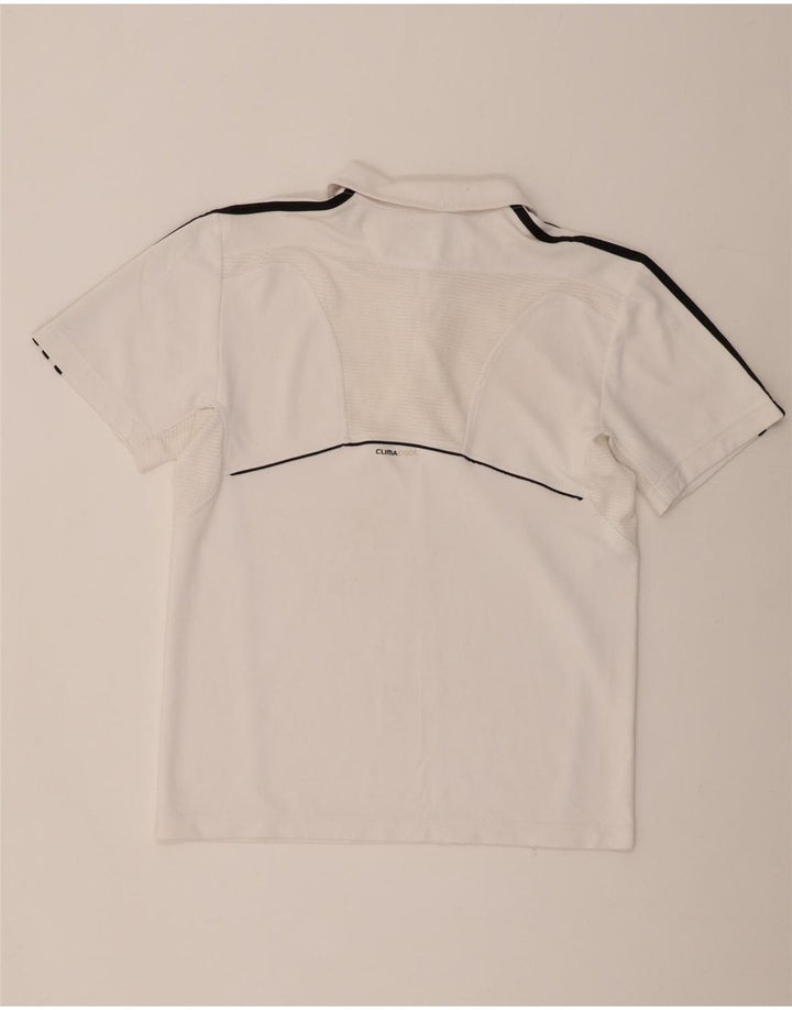 Polo Adidas Climacool da uomo piccola in poliestere bianco