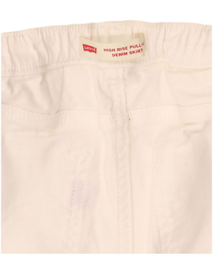 Gonna di jeans a vita alta da donna Levi's W30 bianco medio