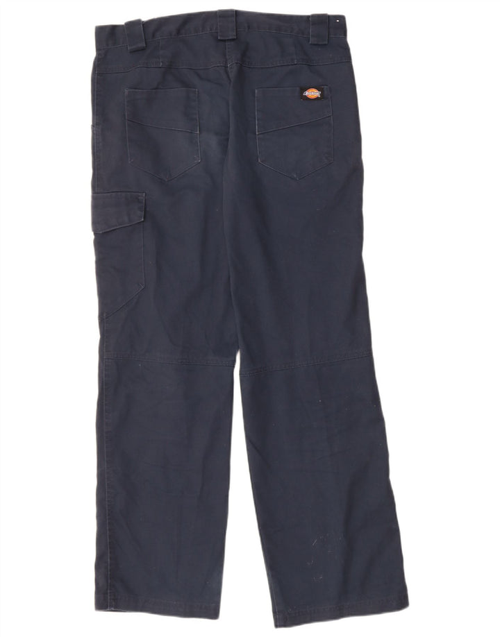 DICKIES Womens Straight Cargo Trousers W34 L31 Navy Blue Polyester
