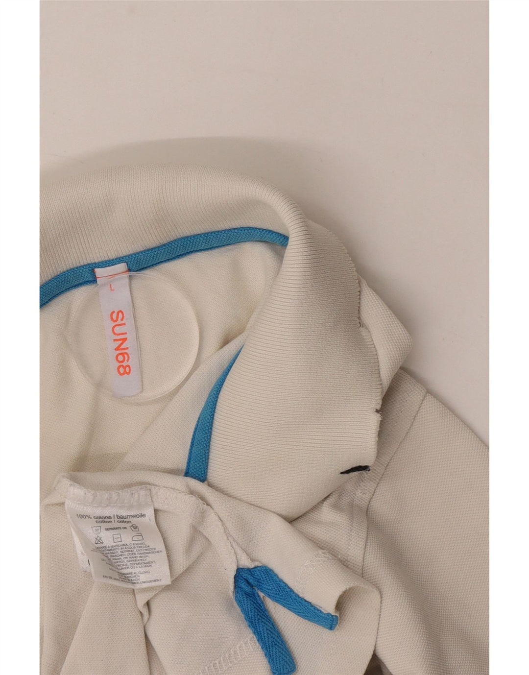 Polo da uomo Sun68 grande in cotone bianco