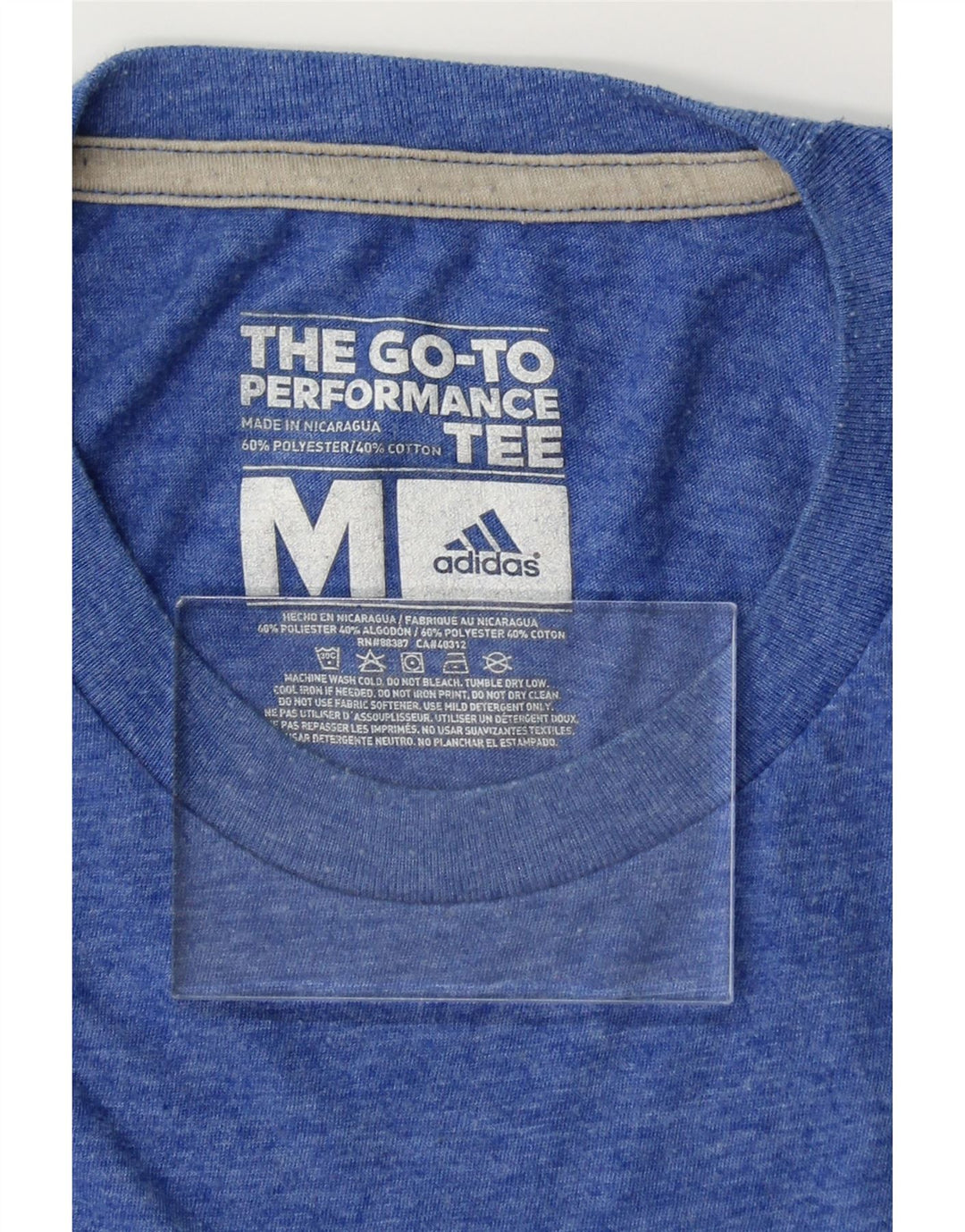 ADIDAS Mens T-Shirt Top Medium Blue Cotton Vintage Adidas and Second-Hand Adidas from Messina Hembry 