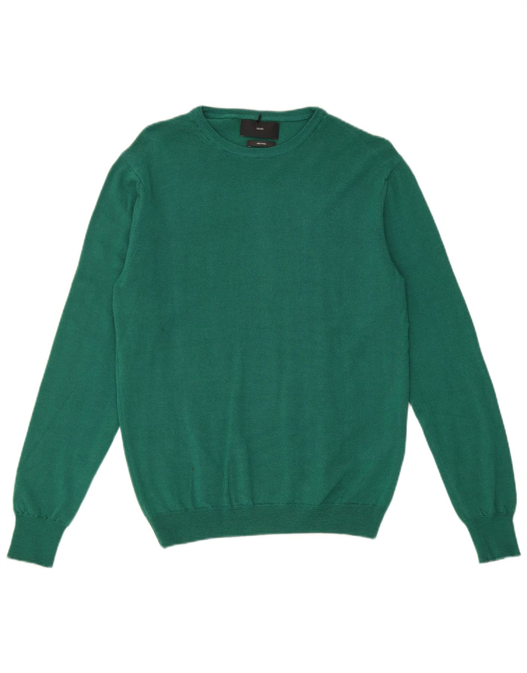 Maglione maglione girocollo da donna Liu Jo UK 12 Lana vergine verde medio