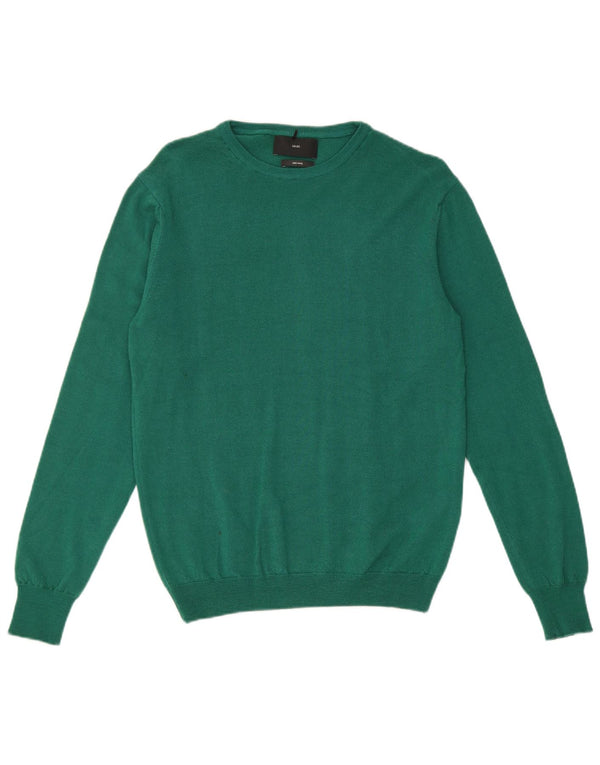 Maglione maglione girocollo da donna Liu Jo UK 12 Lana vergine verde medio