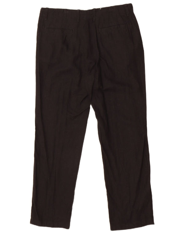 Marks & Spencer Mens Regular Fit Chino Trousers W34 L31 Black Linen