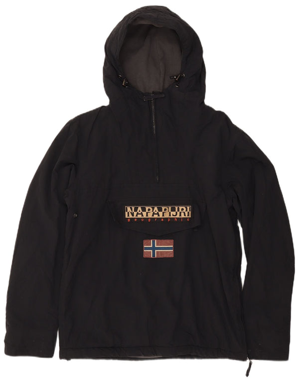 Giacca anorak con cappuccio grafico da uomo NAPAPIJRI UK 36 piccola poliestere nero