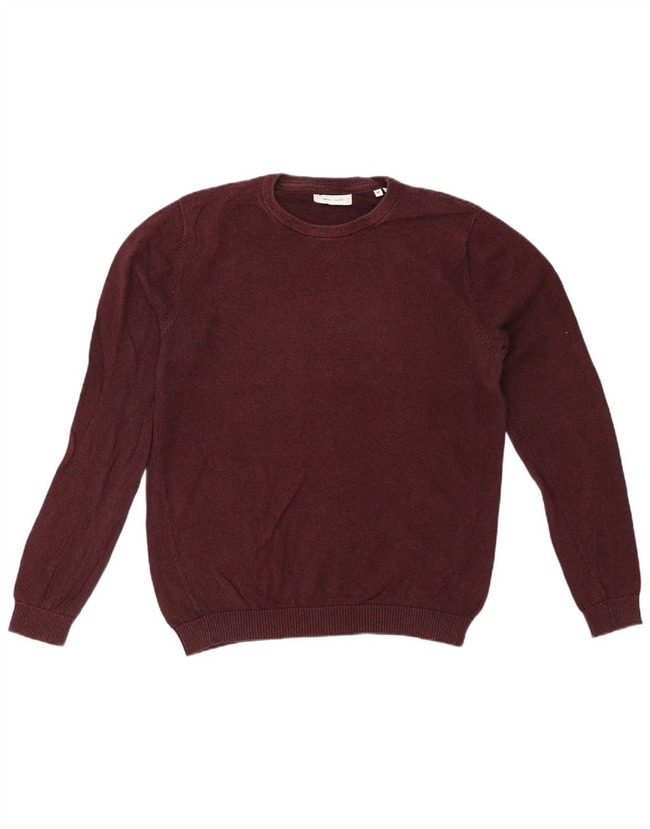 JACK & JONES Maglione maglione girocollo da uomo in cotone bordeaux medio