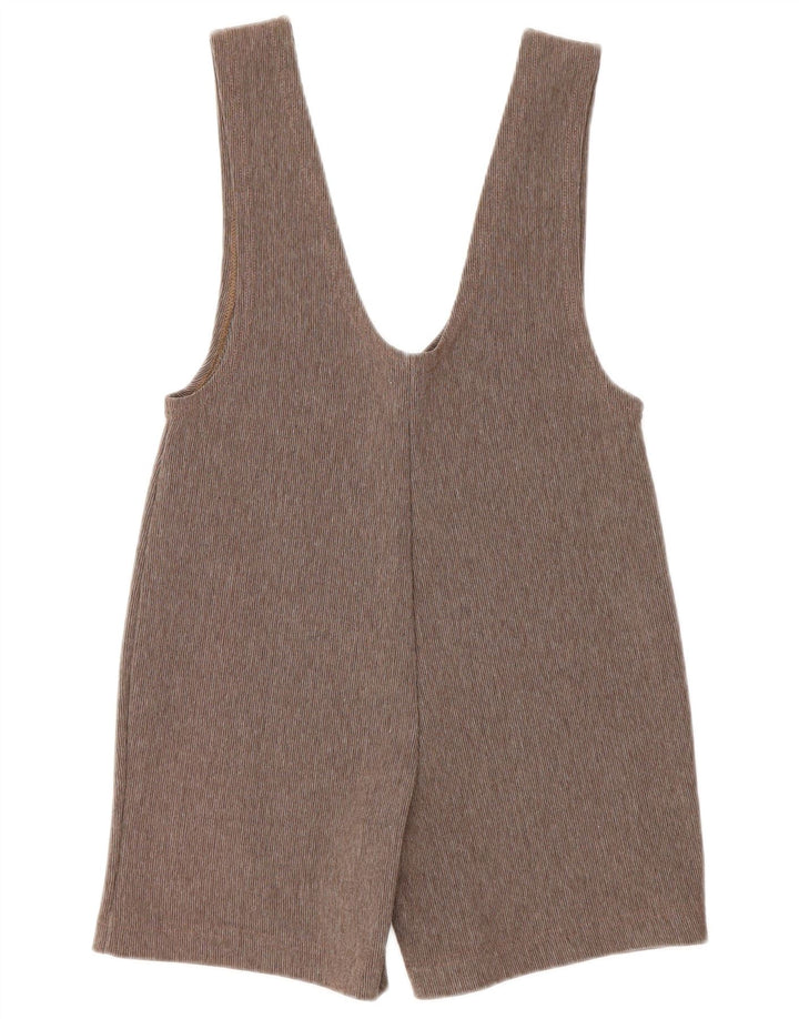 Tutina corta senza maniche da donna vintage UK 12 Marrone medio