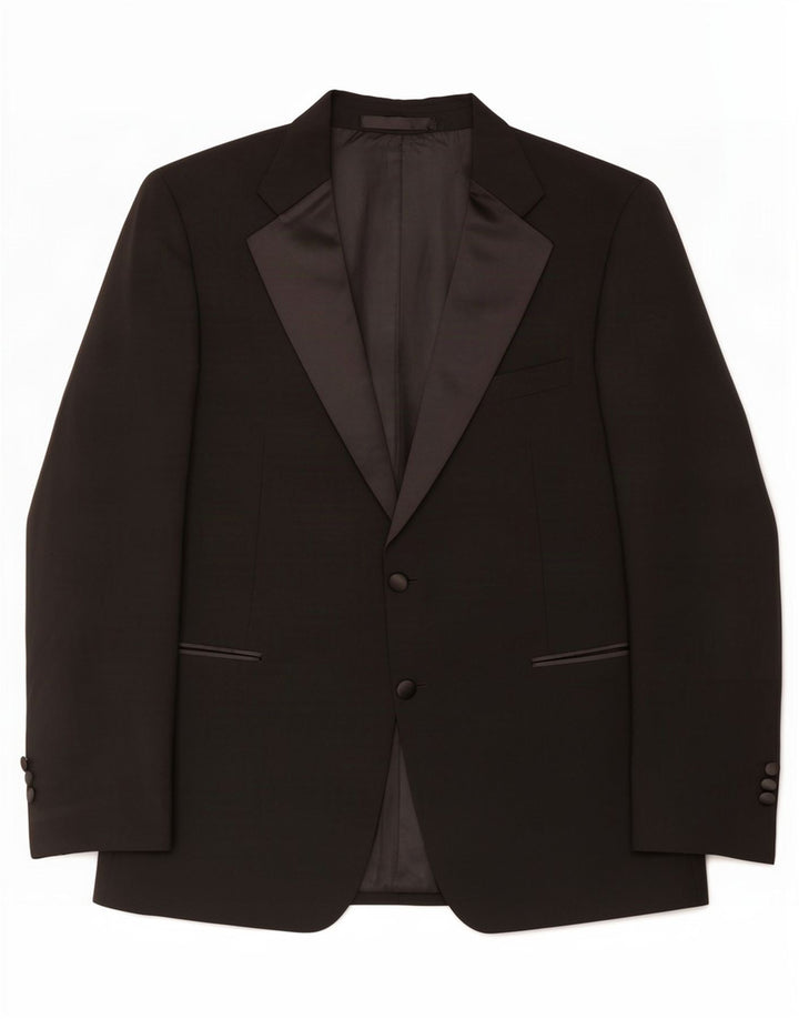 Giacca blazer a 2 bottoni Marks & Spencer da uomo UK 44 XL poliestere nero
