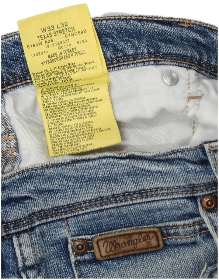 WRANGLER Jeans dritti elasticizzati Texas da uomo W33 L32 cotone blu